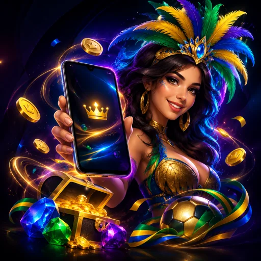 Tela do lobby do aplicativo com slots e categorias de jogos